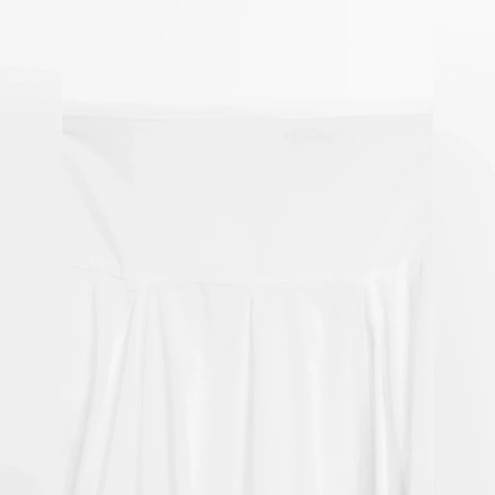 NWT. Massimo Dutti White 100% Cotton Midi Skirt with Yoke Detail. Size 2. - Picture 8 of 12